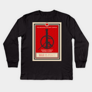 War Is Peace: George Orwell Tribute - Artistic Statement Against Media Manipulation and Militarization Kids Long Sleeve T-Shirt